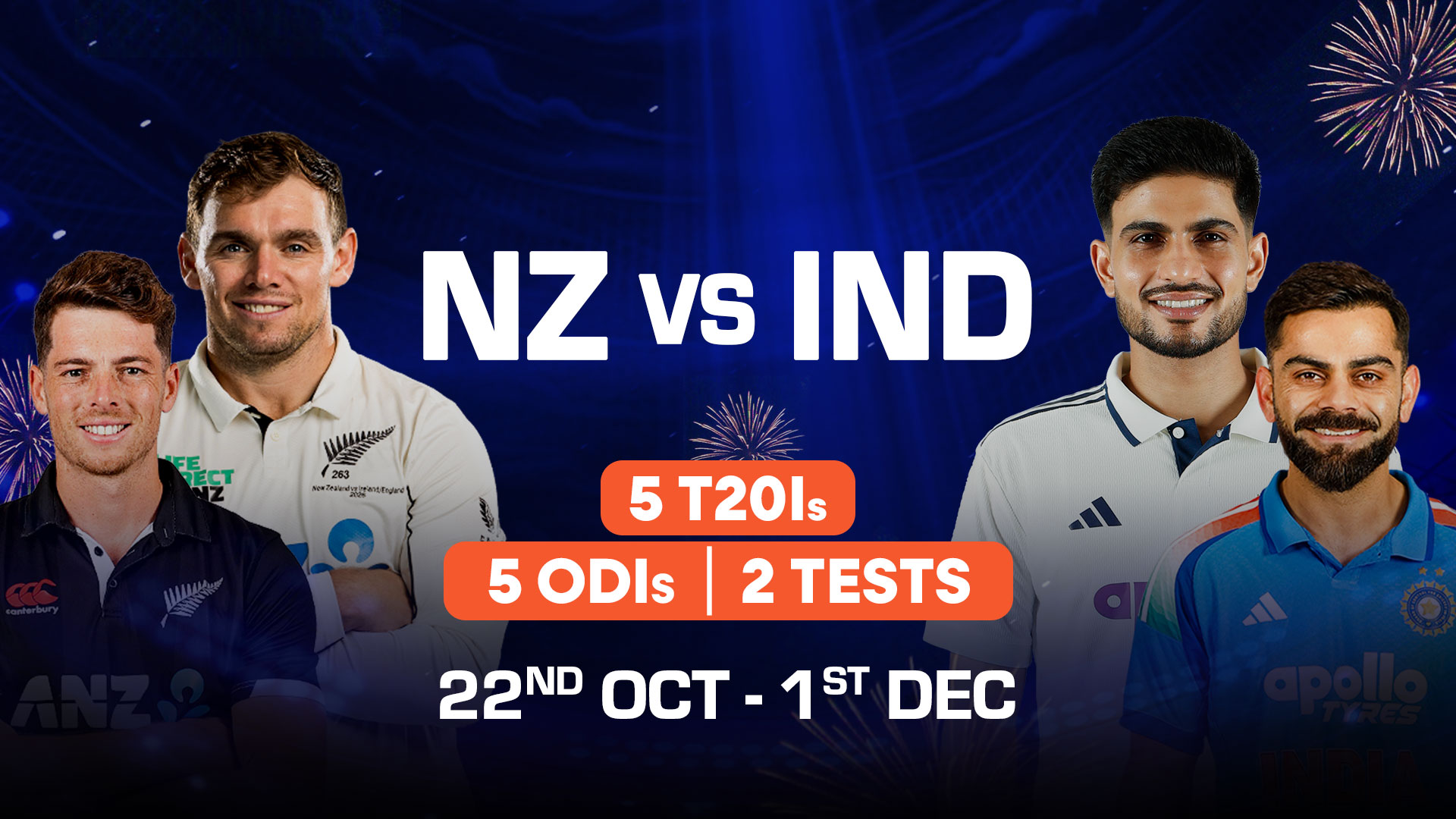 Upcoming - India Tour of New Zealand 